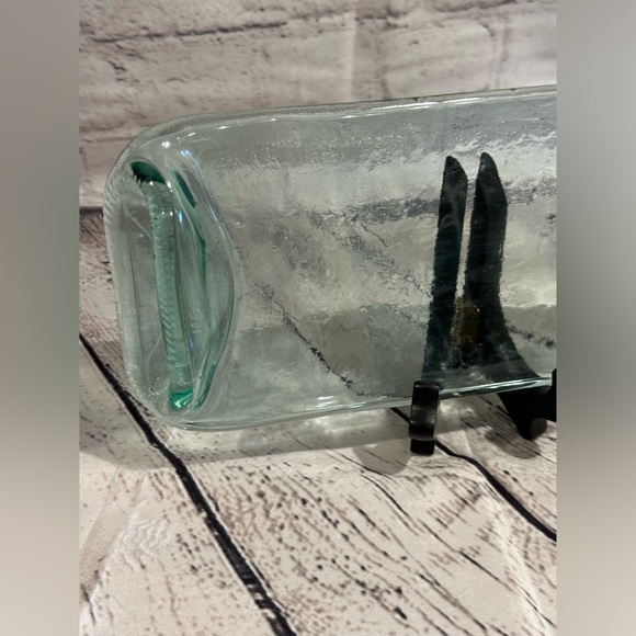Handcrafted Artist Flatten Glass bottle cheese platter - Picture 3 of 16